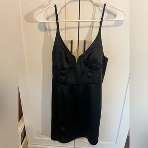 PAC Sun Satin Black Mini Dress